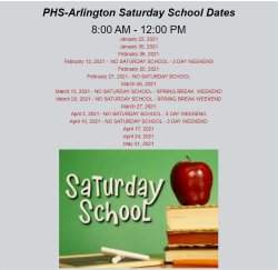 PHS-A Saturday School Dates